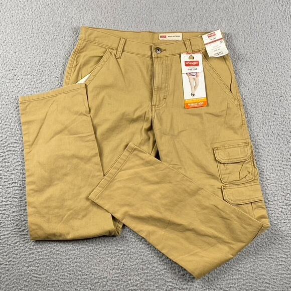 Wrangler Five Star Premier Regular Taper Cargo Pants Men's 30x30 Beige New - Picture 1 of 8